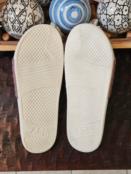 APL Men\'s Lusso Cross-Stitched Leather Slides, Beachwood, Sz 12 main image 7